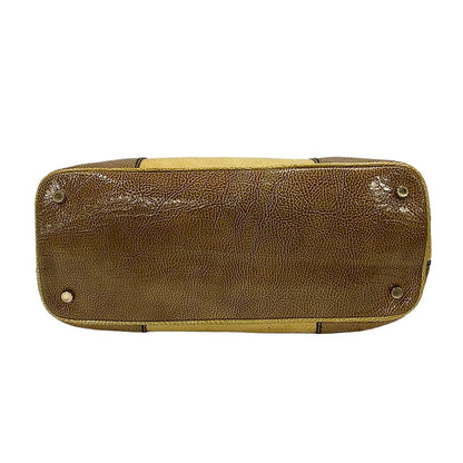 Bvlgari Handbag Light Brown Beige Leather — view 5