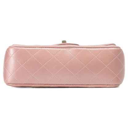 Chanel Metallic Pink Lamb Silver Mini Quilted 20 Shoulder Bag — view 5