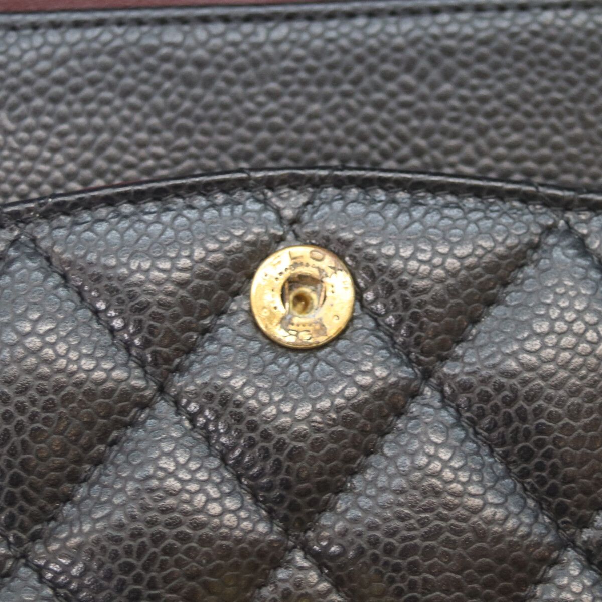 Chanel Black Caviar Gold Quilted 25 Shoulder Bag — view 8