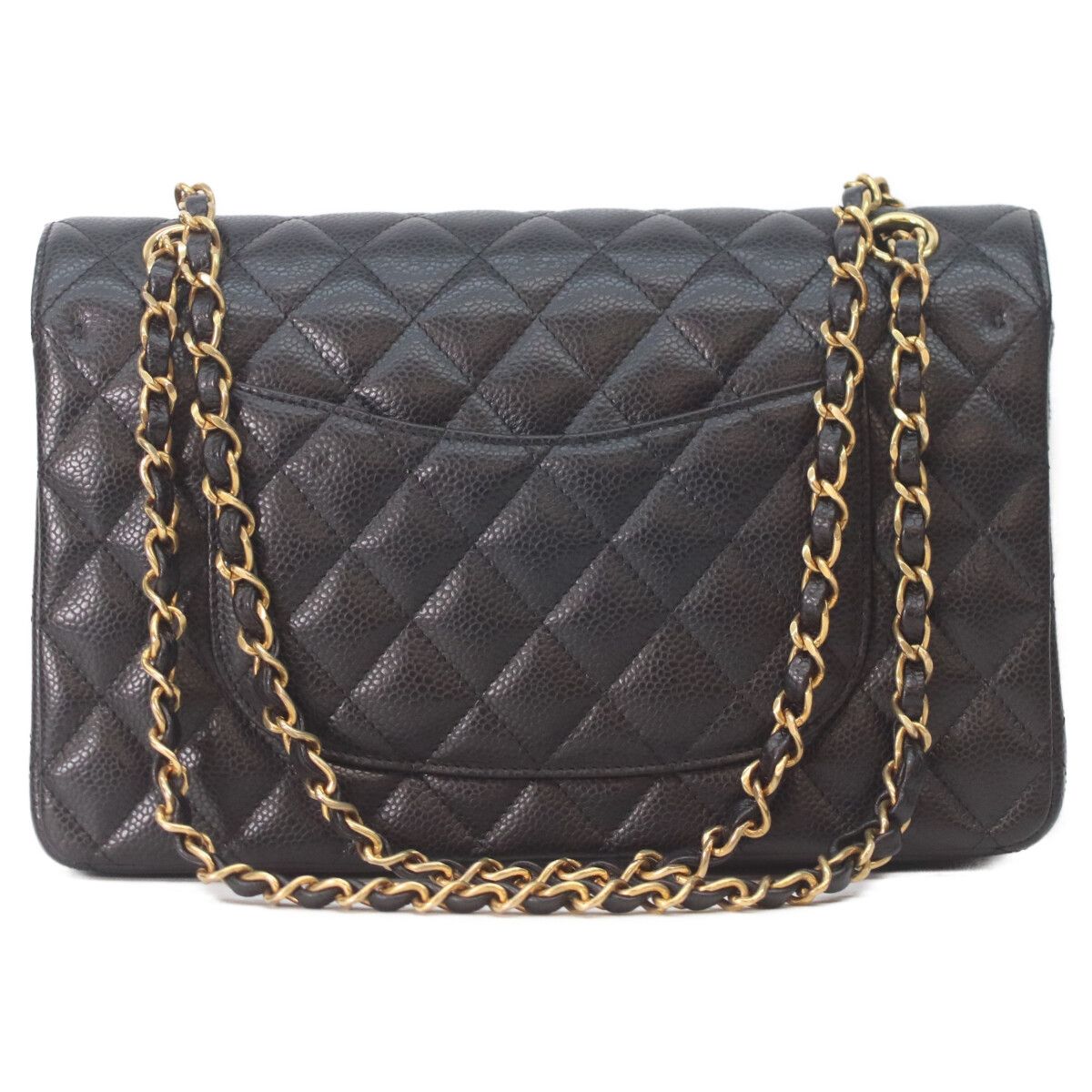 Chanel Black Caviar Gold Quilted 25 Shoulder Bag — view 3