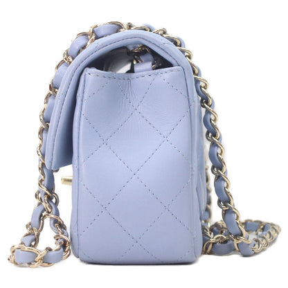 Chanel Light Blue Lamb Gold Mini Quilted 20 Shoulder Bag — view 2
