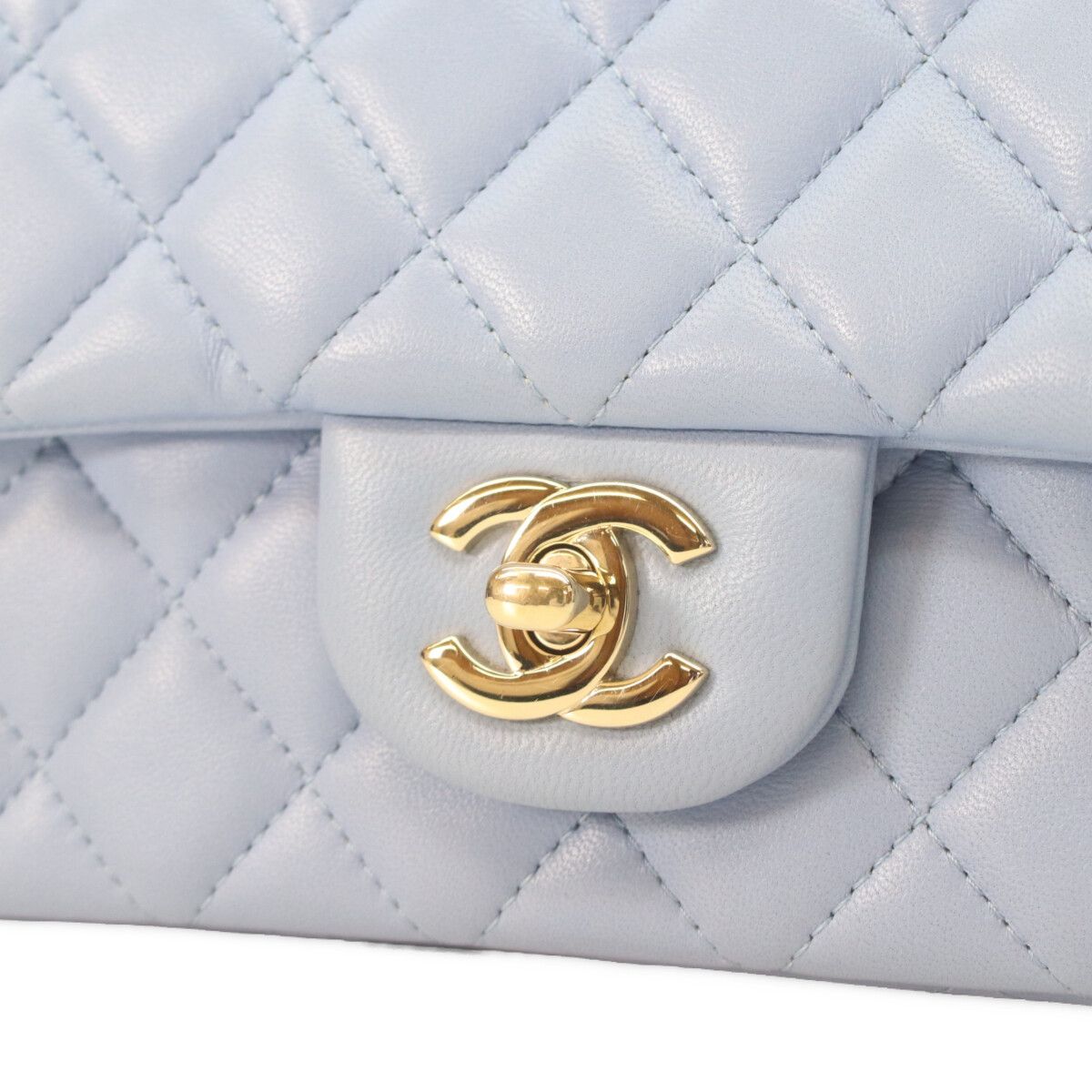 Chanel Light Blue Lamb Gold Mini Quilted 20 Shoulder Bag — view 6