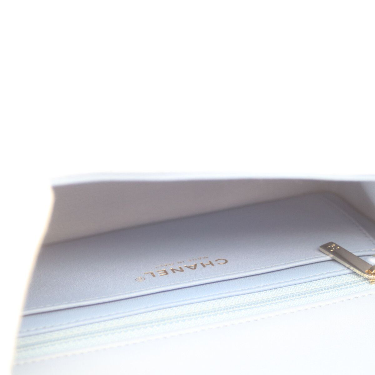 Chanel Light Blue Lamb Gold Mini Quilted 20 Shoulder Bag — view 9