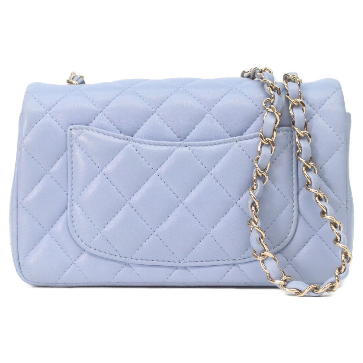 Chanel Light Blue Lamb Gold Mini Quilted 20 Shoulder Bag — view 3