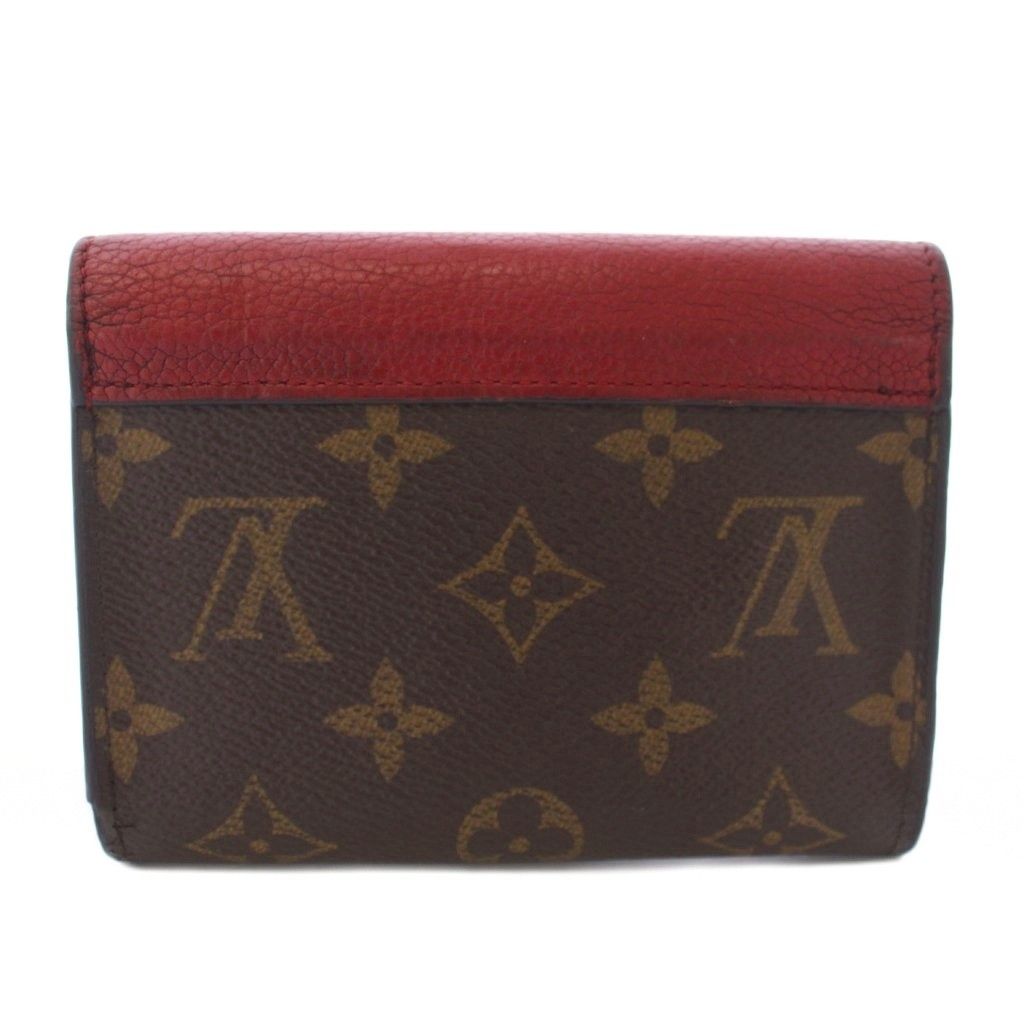 Louis Vuitton Portefeuille Pallas Compact Monogram Trifold Wallet Red Brown TK — view 2