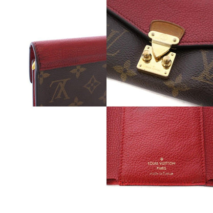 Louis Vuitton Portefeuille Pallas Compact Monogram Trifold Wallet Red Brown TK — view 9
