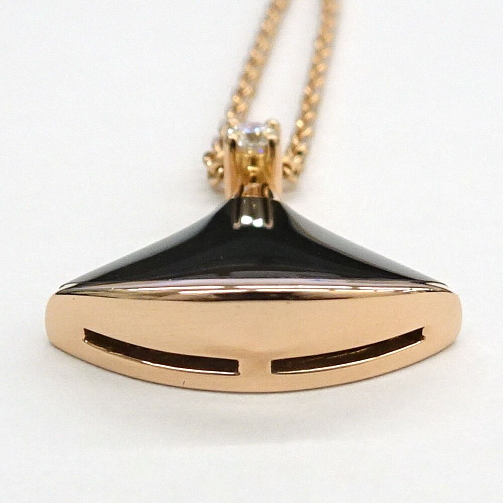 Bvlgari Divas' Dream Necklace Onyx Diamond 18k Pink Gold — view 4
