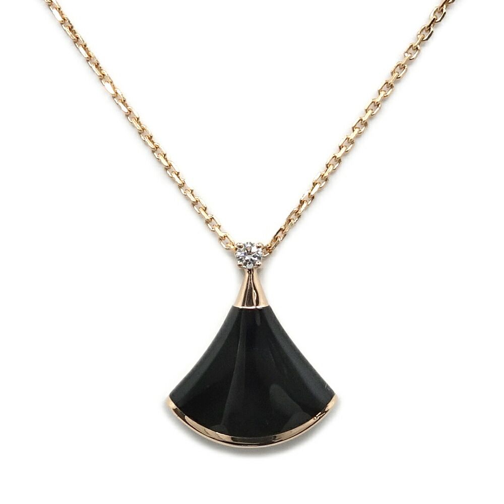 Bvlgari Divas' Dream Necklace Onyx Diamond 18k Pink Gold