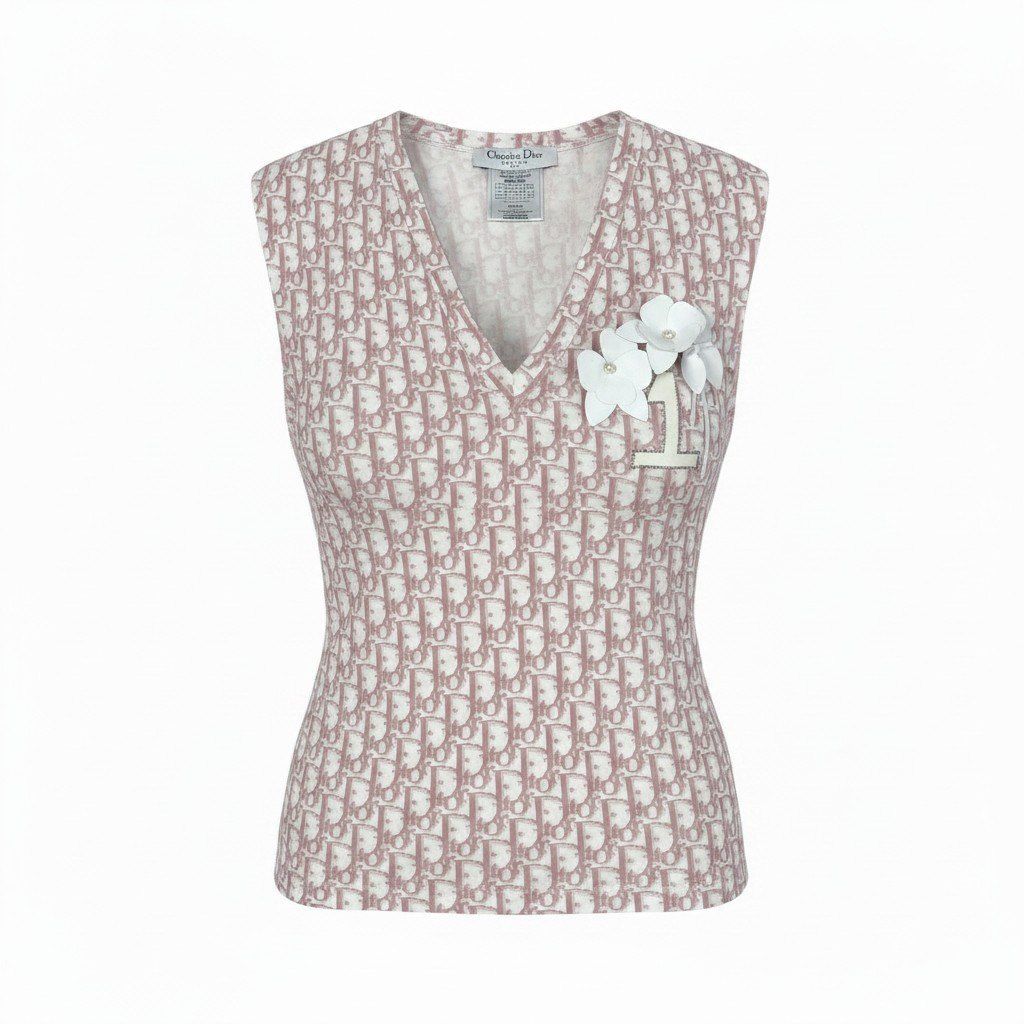 Dior E7 Number 1 Tank Top Trotter 38 Pink Top