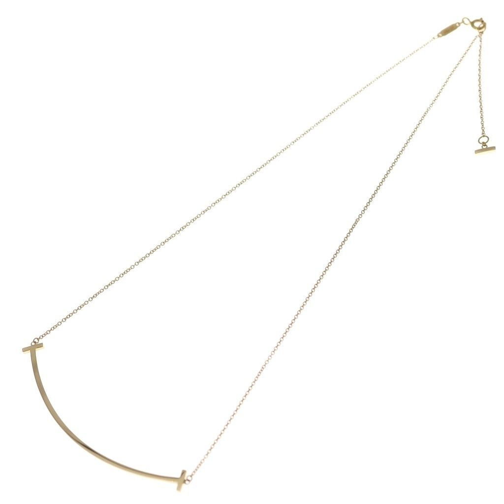 Tiffany & Co T Smile Large Necklace Pendant Chain Gold 18k — view 2