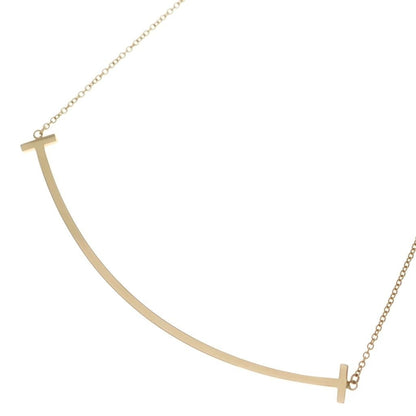 Tiffany & Co T Smile Large Necklace Pendant Chain Gold 18k