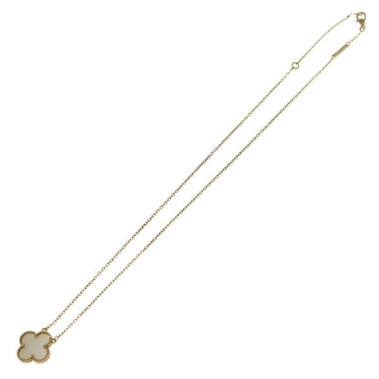 Van Cleef & Arpels Vintage Alhambra Mother of Pearl Necklace Pendant Chain Gold — view 2