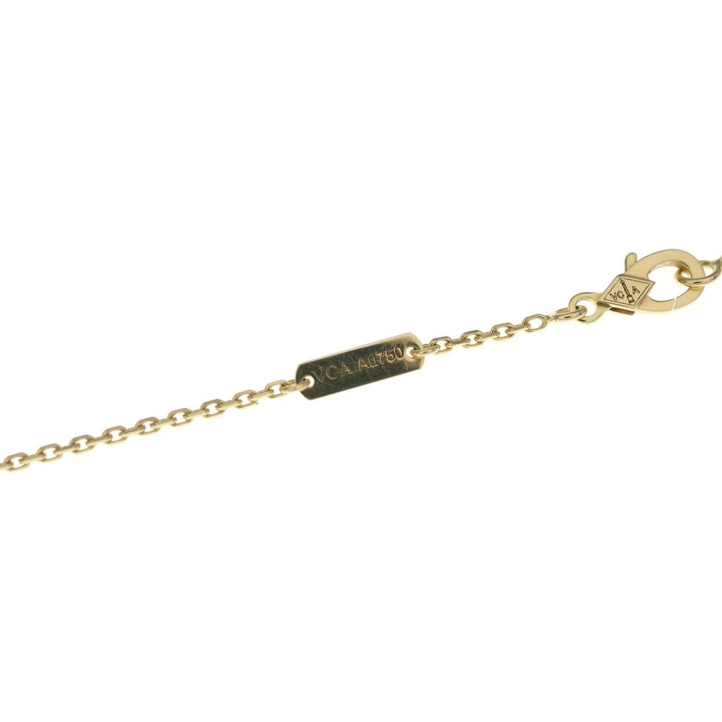 Van Cleef & Arpels Vintage Alhambra Mother of Pearl Necklace Pendant Chain Gold — view 5