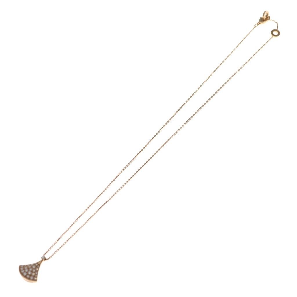 Bvlgari Diva Dream Pave Diamond Necklace Pendant Chain Pink Gold — view 2