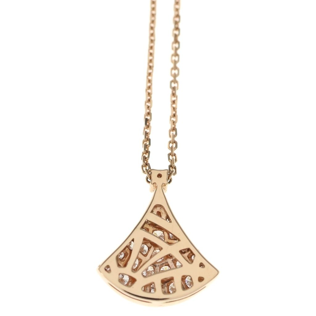 Bvlgari Diva Dream Pave Diamond Necklace Pendant Chain Pink Gold — view 3
