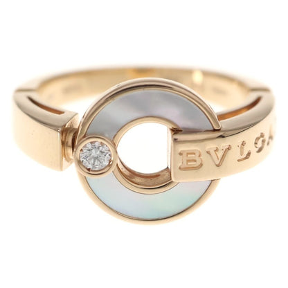 Bvlgari Openwork Mother of Pearl Diamond Ring Pink Gold — view 4