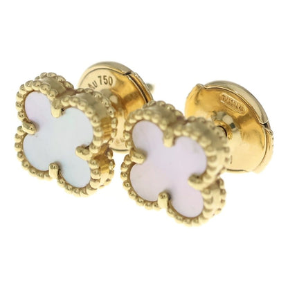 Van Cleef & Arpels Sweet Alhambra Mother of Pearl Earrings Gold White