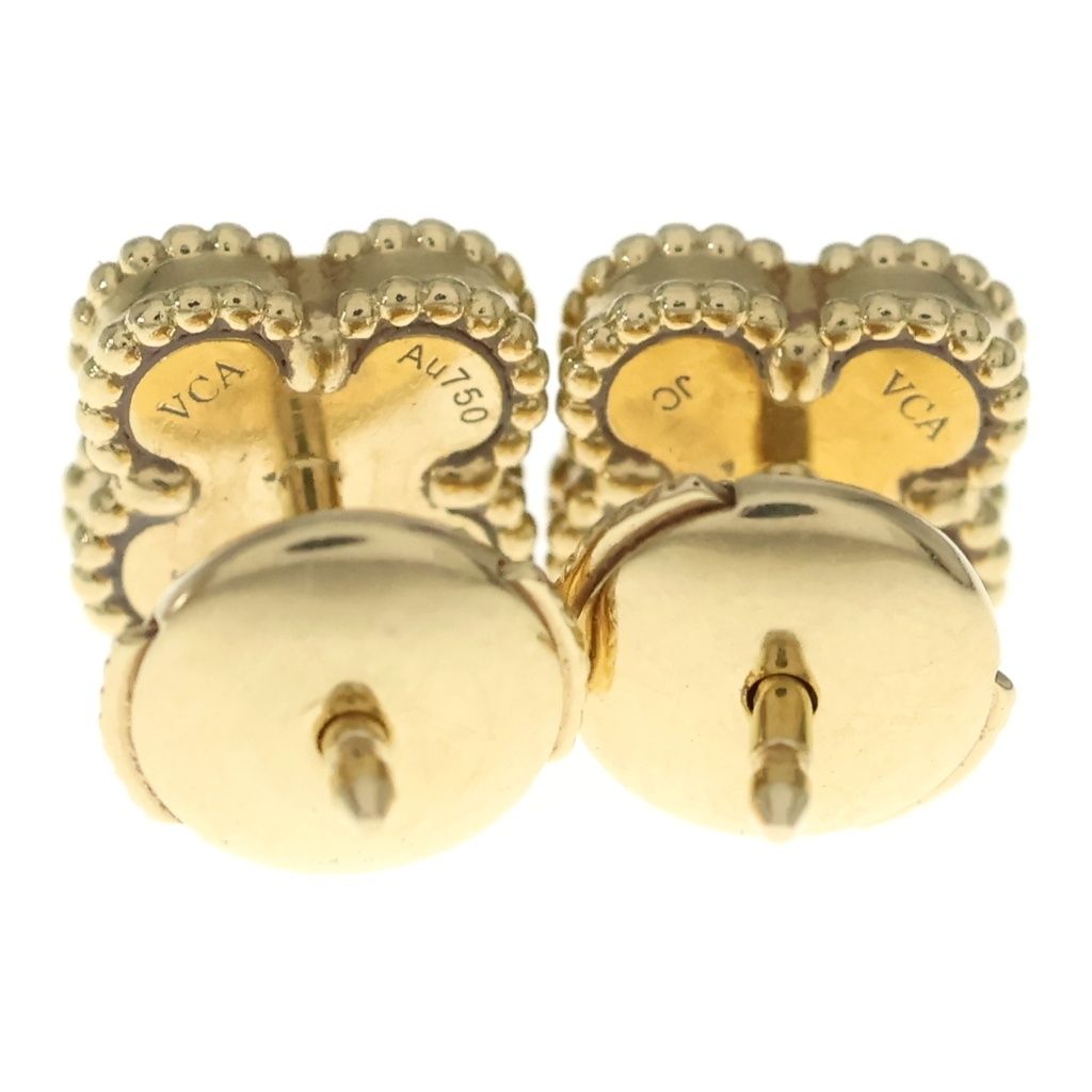 Van Cleef & Arpels Sweet Alhambra Mother of Pearl Earrings Gold White — view 2