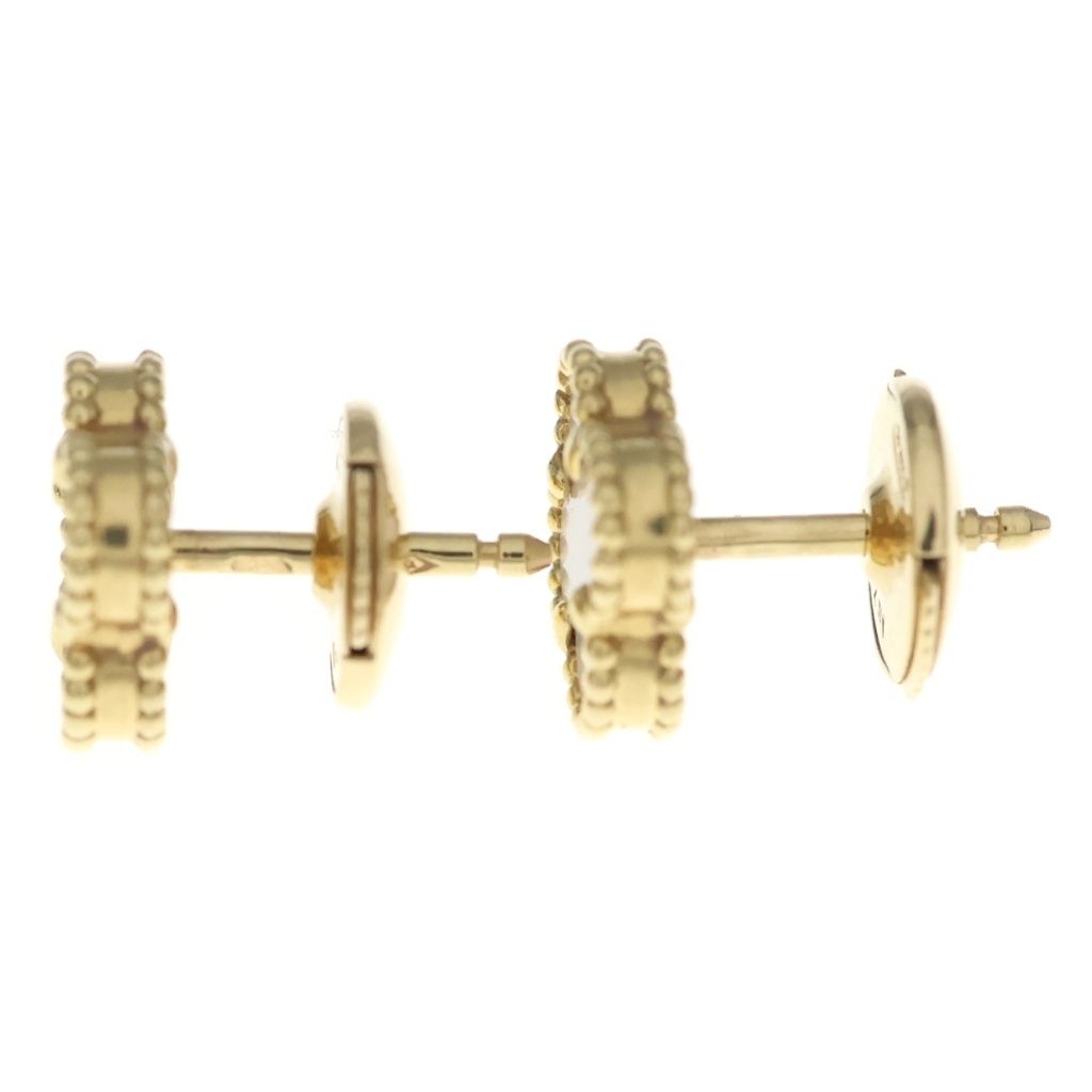 Van Cleef & Arpels Sweet Alhambra Mother of Pearl Earrings Gold White — view 4