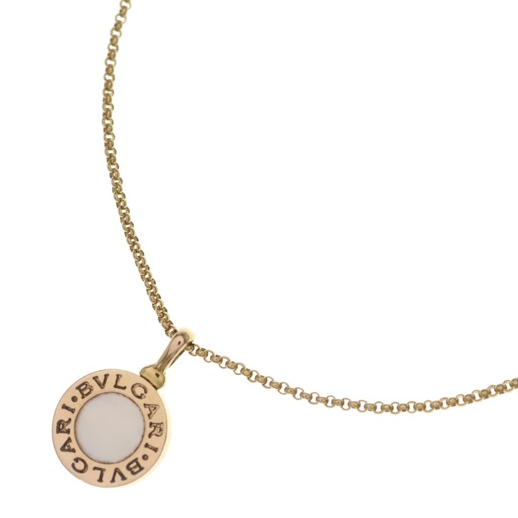 Bvlgari Necklace Pendant Chain Gold White Pearl