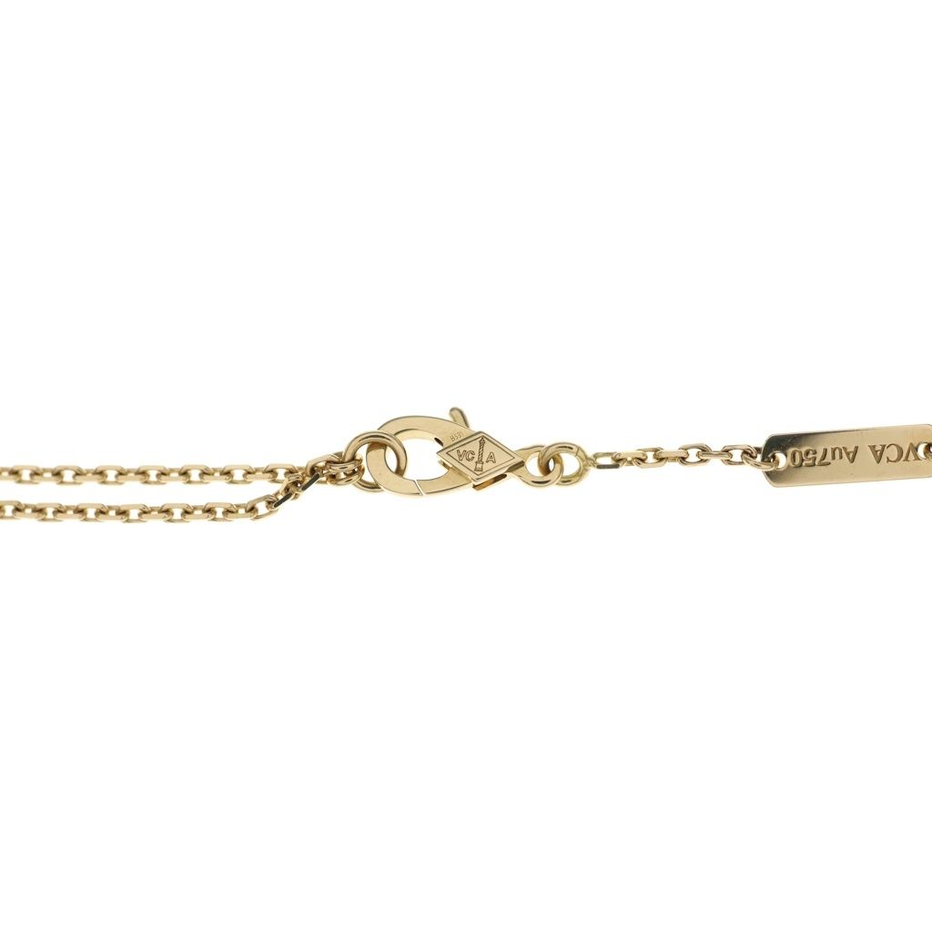 Van Cleef & Arpels Vintage Alhambra Onyx Necklace Pendant Chain Gold Black YG — view 6
