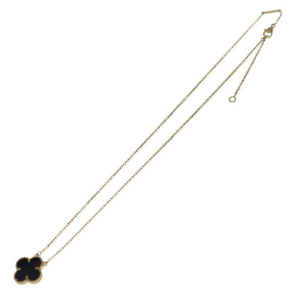 Van Cleef & Arpels Vintage Alhambra Onyx Necklace Pendant Chain Gold Black YG — view 2