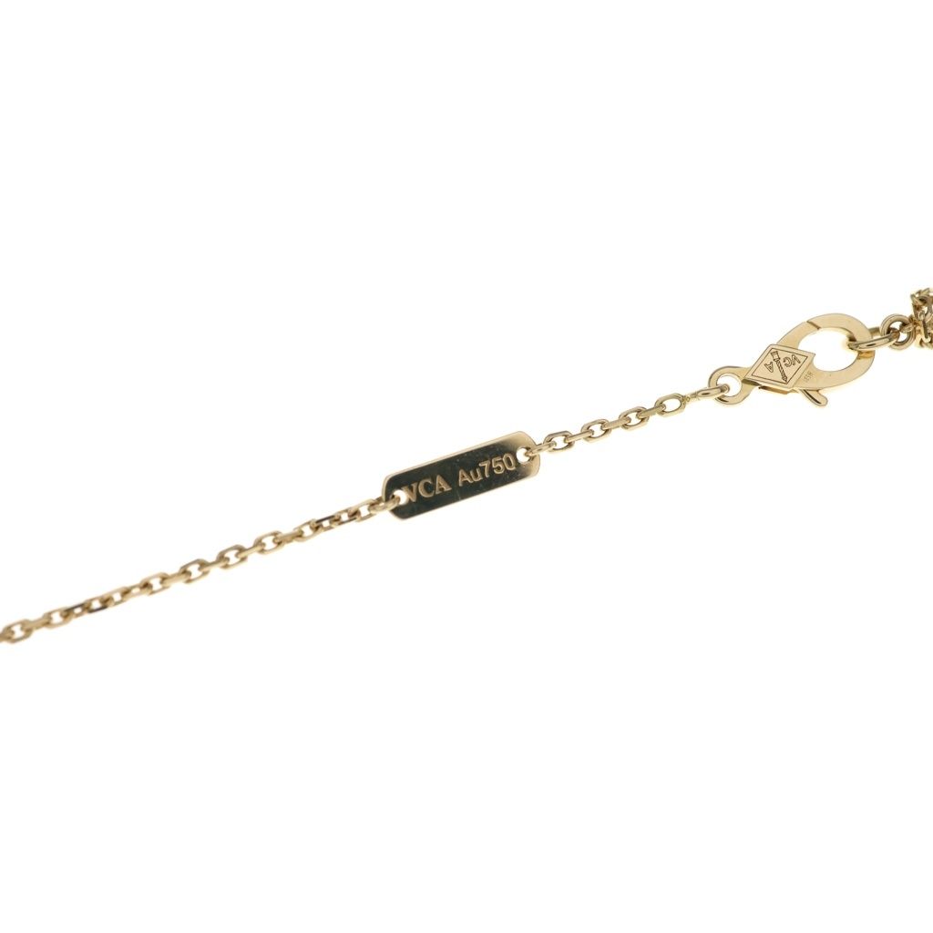 Van Cleef & Arpels Vintage Alhambra Onyx Necklace Pendant Chain Gold Black YG — view 5