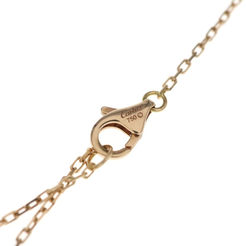 Cartier Logo Double C Necklace Diamond Pendant Chain Pink Gold PG — view 5