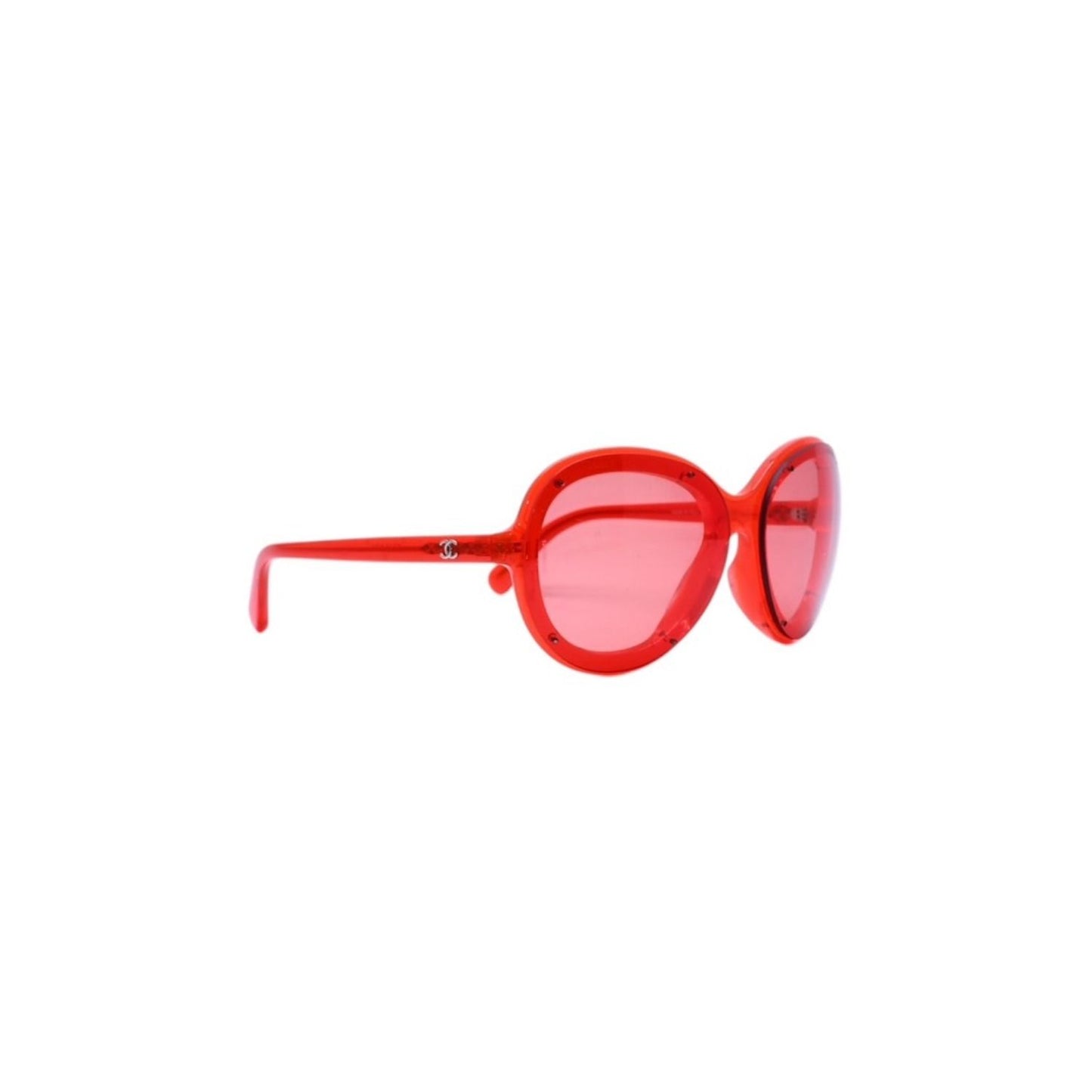 Chanel Sunglasses Eyewear CC Logo Clear Red Acetate — view 4
