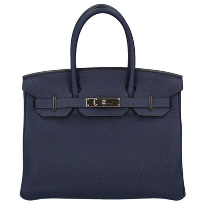 Hermes Birkin 30 Togo Handbag Blue Navy