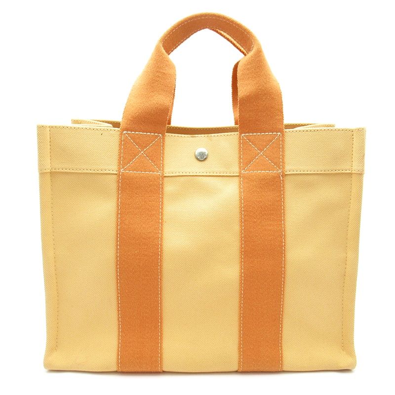 Hermes Bora PM Toile Ash Canvas Tote Orange