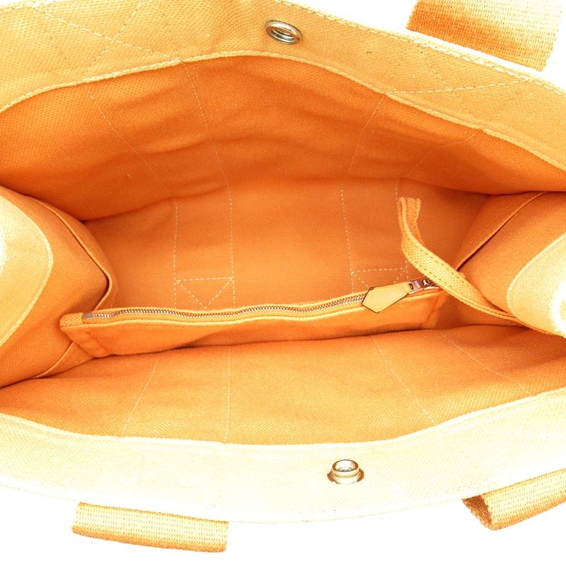 Hermes Bora PM Toile Ash Canvas Tote Orange — view 7