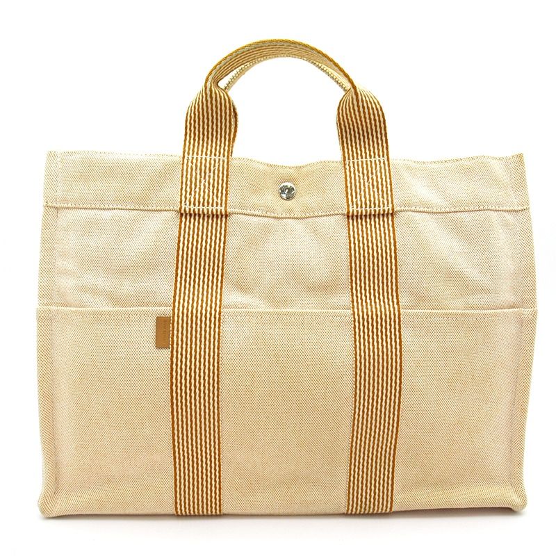 Hermes New Fourre Tout MM Toile Ash Tote Orange