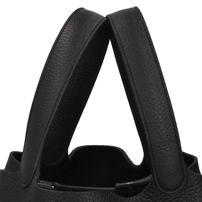 Hermes Picotin Lock MM Taurillon Clemence Handbag Black — view 2