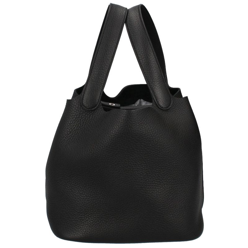 Hermes Picotin Lock MM Taurillon Clemence Handbag Black — view 4