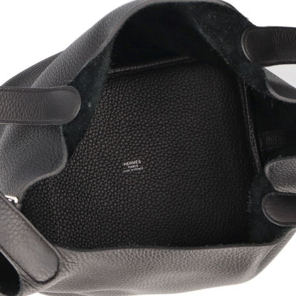 Hermes Picotin Lock MM Taurillon Clemence Handbag Black — view 6