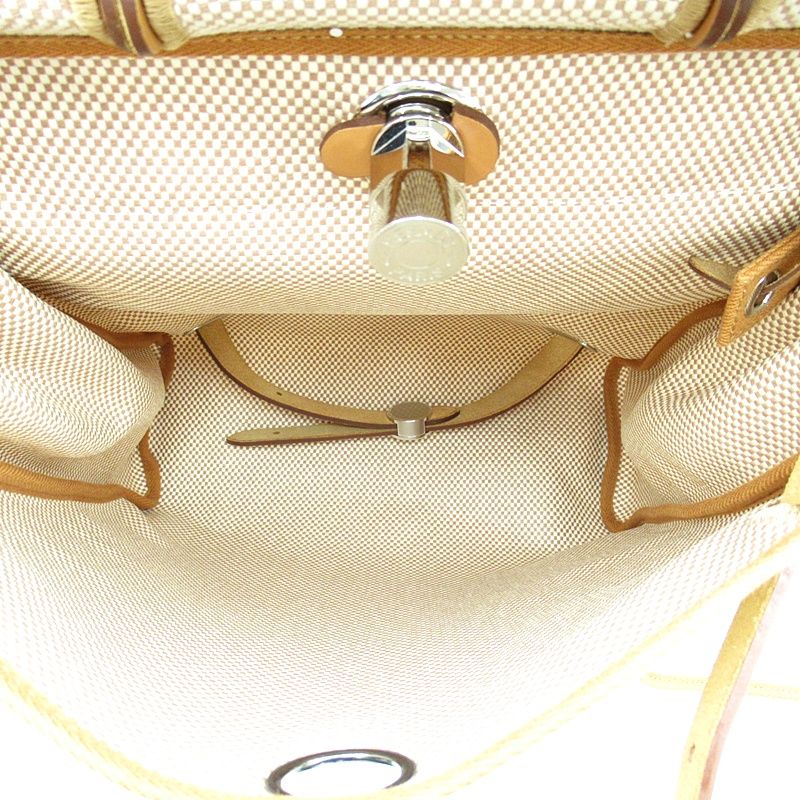 Hermes Herbag Zip a Dos Toile GM Calf Backpack Natural — view 6