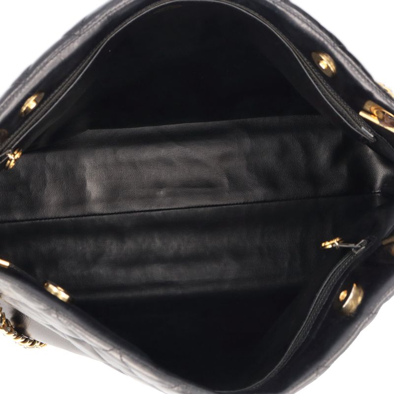 Chanel Quilted Chain Shoulder Bag Lambskin Black — view 7