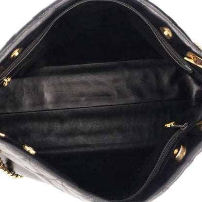 Chanel Quilted Chain Shoulder Bag Lambskin Black — view 7