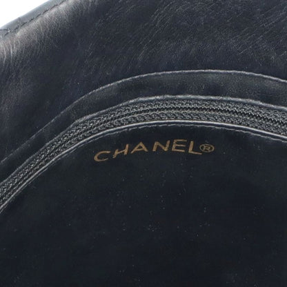 Chanel Quilted Chain Shoulder Bag Lambskin Black — view 8