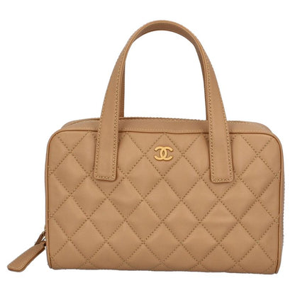 Chanel Wild Stitch Handbag Calf Beige