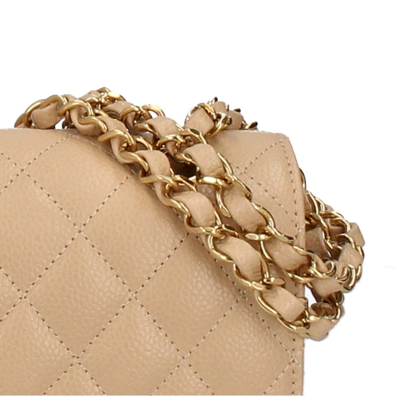 Chanel Quilted 23 Double Flap Caviar Leather Shoulder Bag Beige — view 2