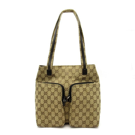 Gucci Tote GG Canvas Shoulder Bag Beige