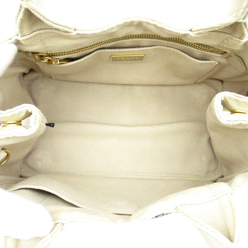 Prada Canapa Tote TPM Canvas Beige — view 7