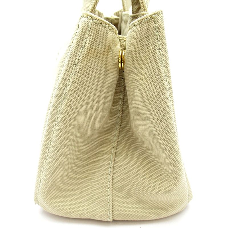 Prada Canapa Tote TPM Canvas Beige — view 3
