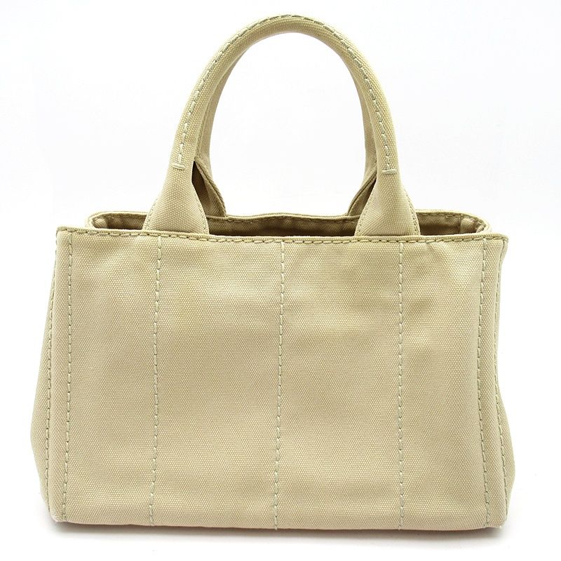 Prada Canapa Tote TPM Canvas Beige — view 4