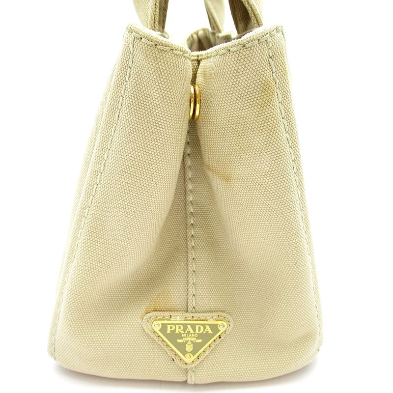 Prada Canapa Tote TPM Canvas Beige — view 5