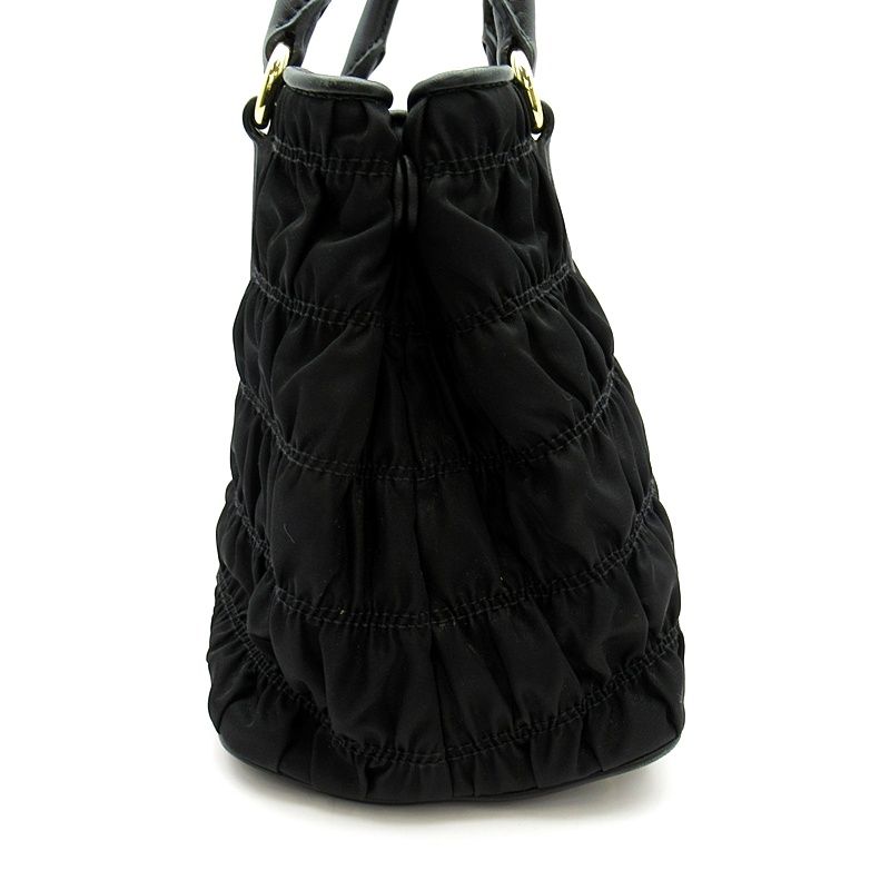 Prada Gather Handbag Nylon Black — view 5