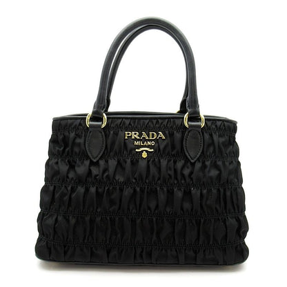Prada Gather Handbag Nylon Black