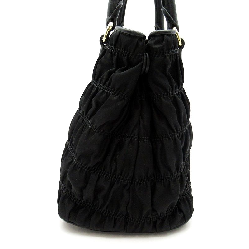 Prada Gather Handbag Nylon Black — view 3